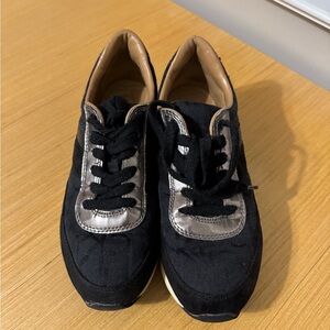 Calvin Klein Black and Silver Women's Sneakers